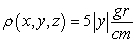 Compute the mass of the curve     if the mass density is   and   are measured in centimeters.
