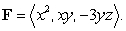 Compute the work performed in moving a particle along the path   by the force  