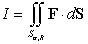 Let where and . Let be a sector of angle in the sphere of radius , centered at the origin and oriented outward. Find .