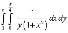 The value of the integral   is which of the following? A)    B)    C)    D)  1 E)  None of the above.
