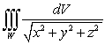 Use spherical coordinates to compute   , where   is the solid bounded by the spheres   and   .