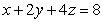 Find the center of mass of the tetrahedron   in the first octant formed by the coordinate planes and the plane   . (Assume the density is   .)