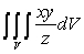 Use change of variables to compute the triple integral   , where   is the region defined by the inequalities   .