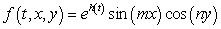 Find all the functions   such that the function   is a solution of the differential equation   .