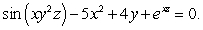 The function   is defined near the point   by the equation   The maximum value of the directional derivative of   (among all possible directions)  is which of the following? A)    B)  5 C)  3 D)    E)  There is no maximum value.