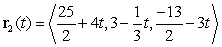 Consider the linear paths   and   , described by   and   . Do the lines traced by   and   intersect? If so, where?