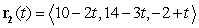 The position of a particle for time   is given by   . Find the speed of the particle when it touches the curve parametrized by   .