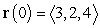 The acceleration vector of a moving particle is   . Its initial position is   , and its initial velocity is   . Find the vector position at time   .