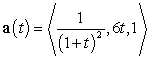 A particle has acceleration   , initial velocity   , and initial velocity   . Decompose   into tangential and normal components.
