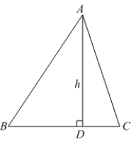 The height   of the triangle   shown in the figure is which of the following?   A)    B)    C)    D)    E)  none of the above.