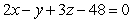 Let   be the line   and   be the plane   .  A) Find the point of intersection   of   and   .  B) Find an equation of the plane   (in scalar form) that passes through the point   and is orthogonal to   .