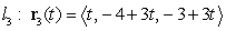 Consider the 3 lines.       Which of the following statements is correct? A)  The three lines are parallel. B)  The three lines lie in one plane and do not intersect at one point. C)  The three lines are not contained in one plane. D)  The three lines lie in one plane and they intersect at one point. E)  Two of the lines are parallel.