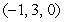 Find an equation of the plane passing through the points   and   and with the vector   lying on the plane.