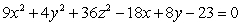 Write the equation of the quadric surface in standard form, and identify its type.
