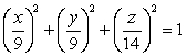 Describe the trace obtained by intersecting the quadric surface   with the plane  