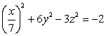 Describe the trace obtained by intersecting the quadric surface   with the plane   .