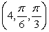 Convert the point   from spherical coordinates to cylindrical coordinates.