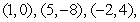 Four particles with masses of 4, 5, 7, and 3 are located respectively at   and   . Find   such that the center of mass of the system is located at the point   .