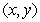 Four particles with masses of 4, 5, 7, and 3 are located respectively at   and   . Find   such that the center of mass of the system is located at the point   .