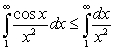 To show that   converges, we should use: A)  the Comparison Test and   . B)  the Comparison Test and   . C)  evaluation of the integral. D)  No method can be used since the function   is not non-negative. E)  none of the above.