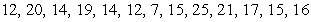 Use the Trapezoidal Rule to determine the average number of customers in the store during a 2-hour interval if the number of customers recorded at 10-minute intervals are   .