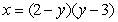 Find the area of the shaded region below which is bounded by the graphs of   and   .  