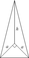 Find the work required to build a pyramid of height   , whose base is an isosceles right triangle with a leg length of   . The pyramid will be built with stones of density   .   A)    B)    C)    D)    E)   