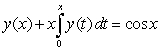 Let   be a twice differentiable function. The integral equation   can be written as the following initial value problem: A)    B)    C)    D)    E)   