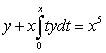 Let   be a twice differentiable function. The integral equation   can be rewritten as the following initial value problem: A)    B)    C)    D)    E)  None of the above.