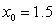 Apply Newton's Method to   with an initial guess of   to calculate   ,   , and   .