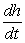 Let V be the volume of a cylinder with height   and radius   . Suppose   increases with time and   decreases with time. If the volume does not change what is the relationship between   and   ?