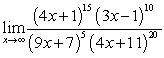 Calculate the limits: A)    B)    C)  