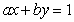 Find the constants   and   of the line   with   -intercept at   , and which is perpendicular to the line   .