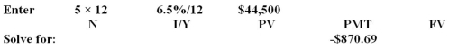 <strong>You estimate that you will have $44,500 in student loans by the time you graduate.The interest rate is 6.5 percent,compounded monthly.If you want to have this debt paid in full within five years,how much must you pay each month?</strong> A)$745.69 B)$873.65 C)$870.69 D)$741.67 E)$880.40   <div style=padding-top: 35px> 