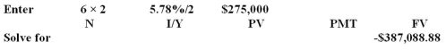 You have just obtained a 6-year pure discount loan in the amount of $275,000 at 5.78 percent interest,compounded semiannually.What amount will you have to repay at the end of the six years? A) $387,088.88 B) $370,370.00 C) $384,219.16 D) $385,260.13 E) $372,100.84