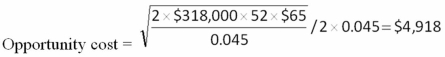 <strong> Penco Supply spends $325,000 a week to pay bills and maintains a lower cash balance limit of $75,000.The standard deviation of its disbursements is $18,900.The applicable interest rate is 5 percent and the fixed cost of transferring funds is $65.What is the firm's optimal initial cash balance based on the BAT model?</strong> A) $150,600 B) $158,929 C) $170,096 D) $221,506 E) $209,619