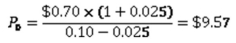   -Free Motion Enterprises paid a $2.20 per share annual dividend last week.Dividends are expected to increase by 3.75 percent annually.What is one share of this stock worth to you today if your required rate of return is 15 percent? A)  $19.06 B)  $19.30 C)  $19.56 D)  $20.29 E)  $20.59