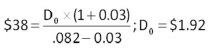 <strong>  Douglass Gardens pays an annual dividend that is expected to increase by 3.6 percent per year.The stock commands a market rate of return of 12.6 percent and sells for $28.50 a share.What is the expected amount of the next dividend?</strong> A) $2.03 B) $2.57 C) $3.17 D) $2.20 E) $2.28 <div style=padding-top: 35px> 