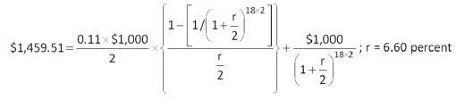     -You purchase a bond with an invoice price of $1,460.The bond has a coupon rate of 7.5 percent,and there are 3 months to the next semiannual coupon date.What is the clean price of this bond? A)  $1,441.25 B)  $1,452.17 C)  $1,460.00 D)  $1,467.83 E)  $1,483.50