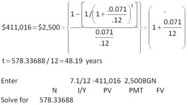 <strong> Gene's Art Gallery is notoriously known as a slow-payer.The firm currently needs to borrow $27,500 and only one company will even deal with them.The terms of the loan call for daily payments of $100.The first payment is due today.The interest rate is 24 percent,compounded daily.What is the time period of this loan? Assume a 365 day year.</strong> A) 264.36 days B) 280.81 days C) 303.22 days D) 316.46 days E) 341.09 days