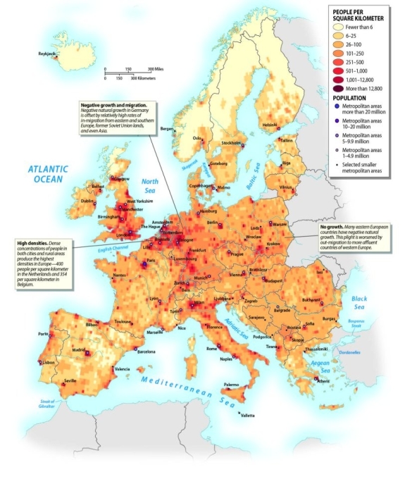   -Which country of Europe has the largest population in the region? A)  Germany B)  The United Kingdom C)  France D)  Poland E)  Italy