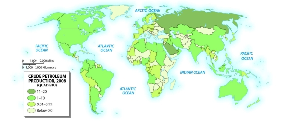 How has the distribution of fossil fuels in Southwest Asia and North Africa affected economic development and standards of living in the area? Use specific examples in your answer.       