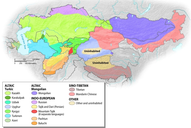 Which language of Central Asia is an Indo-European language?   A)  Azeri B)  Kirghiz C)  Pashtun D)  Mongolian E)  Tibetan