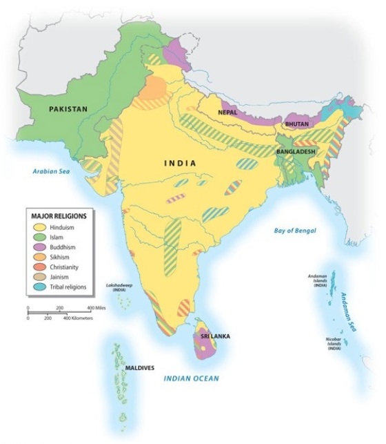 In which country of South Asia is Hinduism the majority religion?   A)  Bangladesh B)  Nepal C)  Pakistan D)  Sri Lanka E)  Bhutan