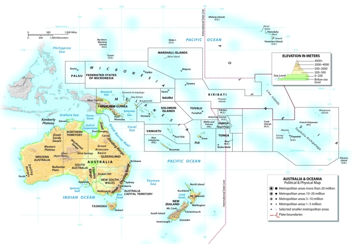 What land form dominates much of New Zealand?   A)  volcanic mountains B)  wide plains C)  lush tropical rainforest D)  eroded sedimentary formations E)  deserts