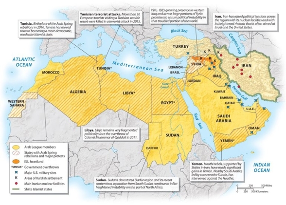 Using the graphic below, which of the following countries does NOT have an area of Kurdish settlement?   A) Turkey B) Iran C) Lebanon D) Iraq E) Syria