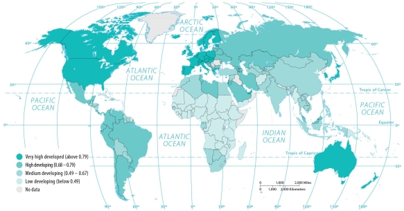 Figure 9.1.1   -Looking at Figure 9.1.1,which of the following countries has the highest HDI? A)  India B)  China C)  Saudi Arabia D)  South Africa E)  Madagascar