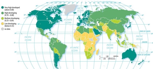 Figure 9.1.2   -Looking at Figure 9.1.2,which of the following countries has the highest HDI? A)  India B)  China C)  Saudi Arabia D)  South Africa E)  Madagascar