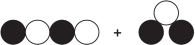 Refer to the figure showing reactants before chemical change occurs.   Which diagram could represent the products of this change? A)    B)    C)    D)    E)   