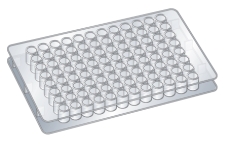 Refer to the figure below.   Biologists sometimes use plastic containers called microtiter plates to analyze biological interactions.The microtiter plate contains 96 wells of equal size, each of which holds 0.1-0.3 mL of liquid.When using the plate, a biologist covalently attaches (immobilizes)  a different molecule to each well and then add cells suspended in a liquid.After an incubation period, cells that do not bind are washed away, and the whole plate is treated with a cell stain.The amount of stain observed in each well gives an indication of the number of cells binding to the immobilized molecule.Which molecules might the biologist attach to the wells prior to running an experiment to determine the specificity of recognition of a particular cell type for another cell type? A)  Simple sugars B)  Lipids C)  Amino acids D)  Oligosaccharides E)  Oligonucleotides